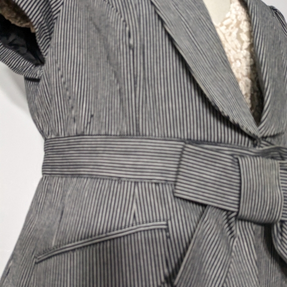 SMART SET Black & Grey Striped Short Sleeve Jacket Size 13 - Picture 13 of 15